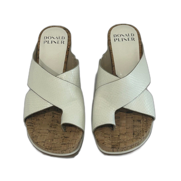 Donald J. Pliner Shoes - Donald Pliner Wedge Sandals Women’s Size 7.5 Color White Leather Cork Heel